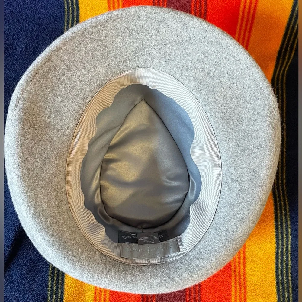 ERIC JAVITS Wool Classic Fedora Hat in Grey Mix Neutral Leather Band One Size - Picture 12 of 16
